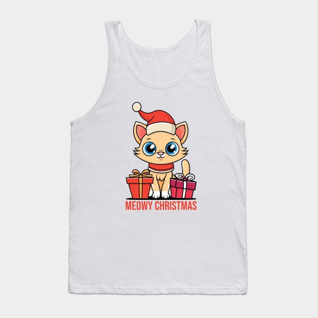 Meowy Christmas Tank Top by JS Arts